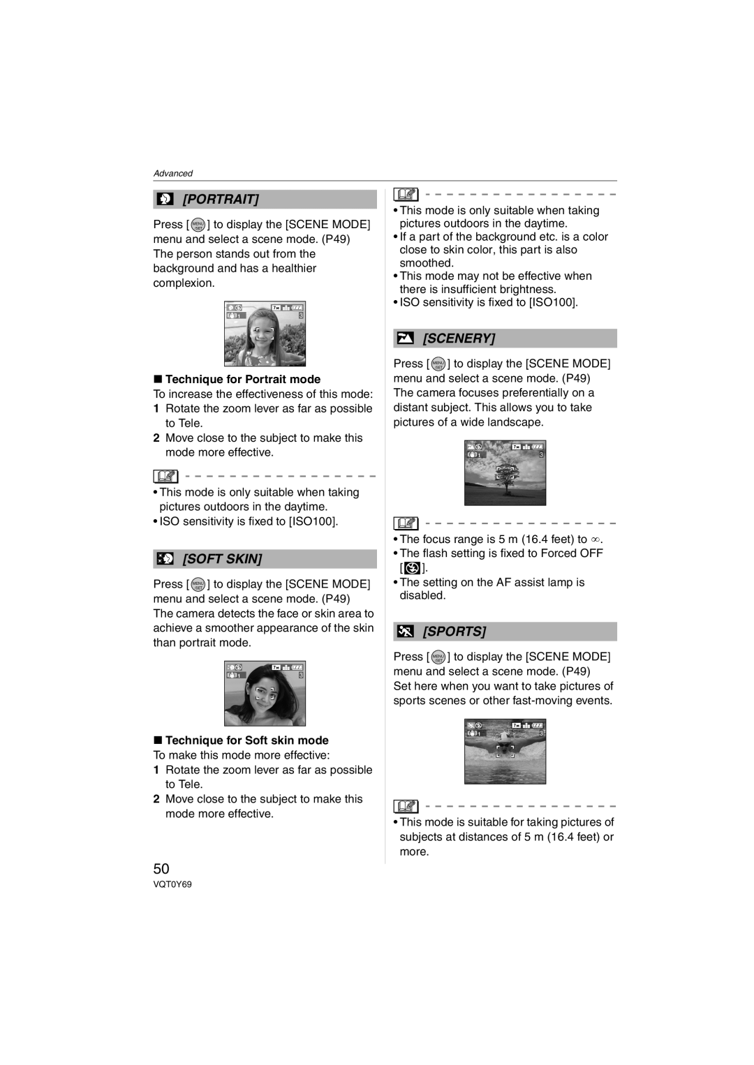 Panasonic DMC-FX07K operating instructions Technique for Portrait mode 