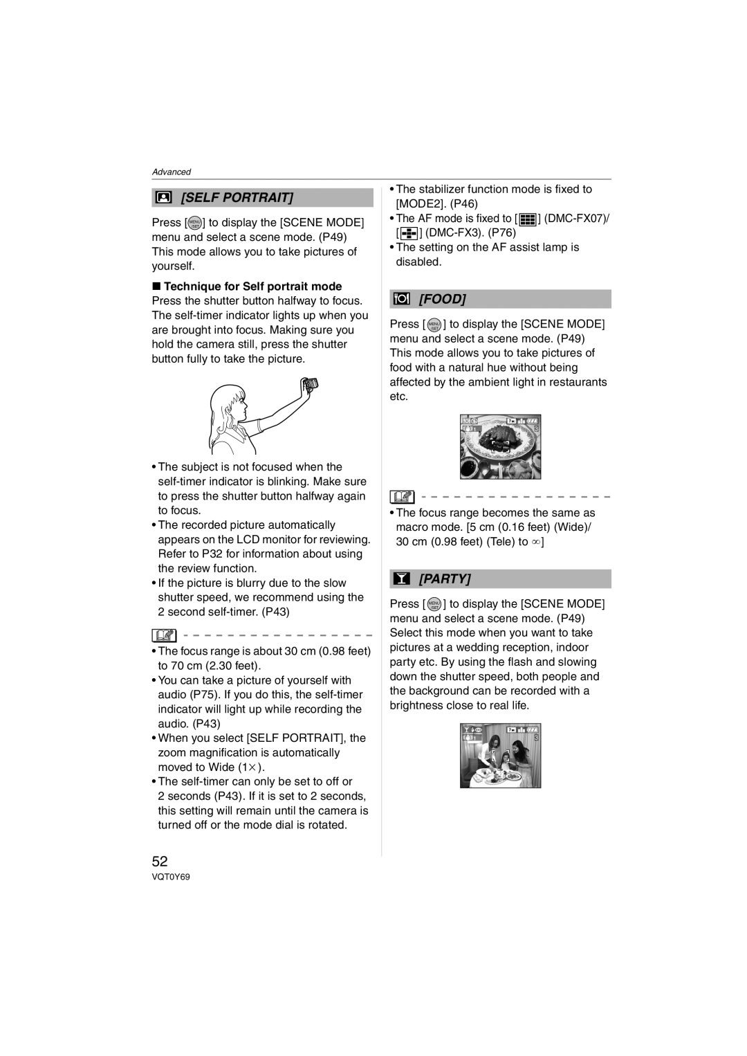 Panasonic DMC-FX07K operating instructions Self Portrait 