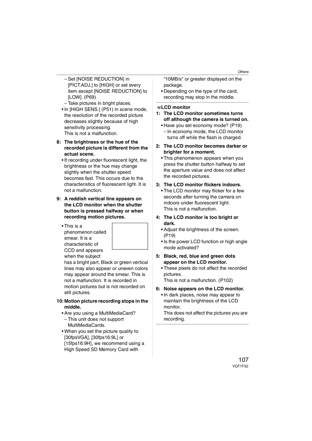 Panasonic DMCFX100S, DMC-FX100, DMCFX100K operating instructions 107 