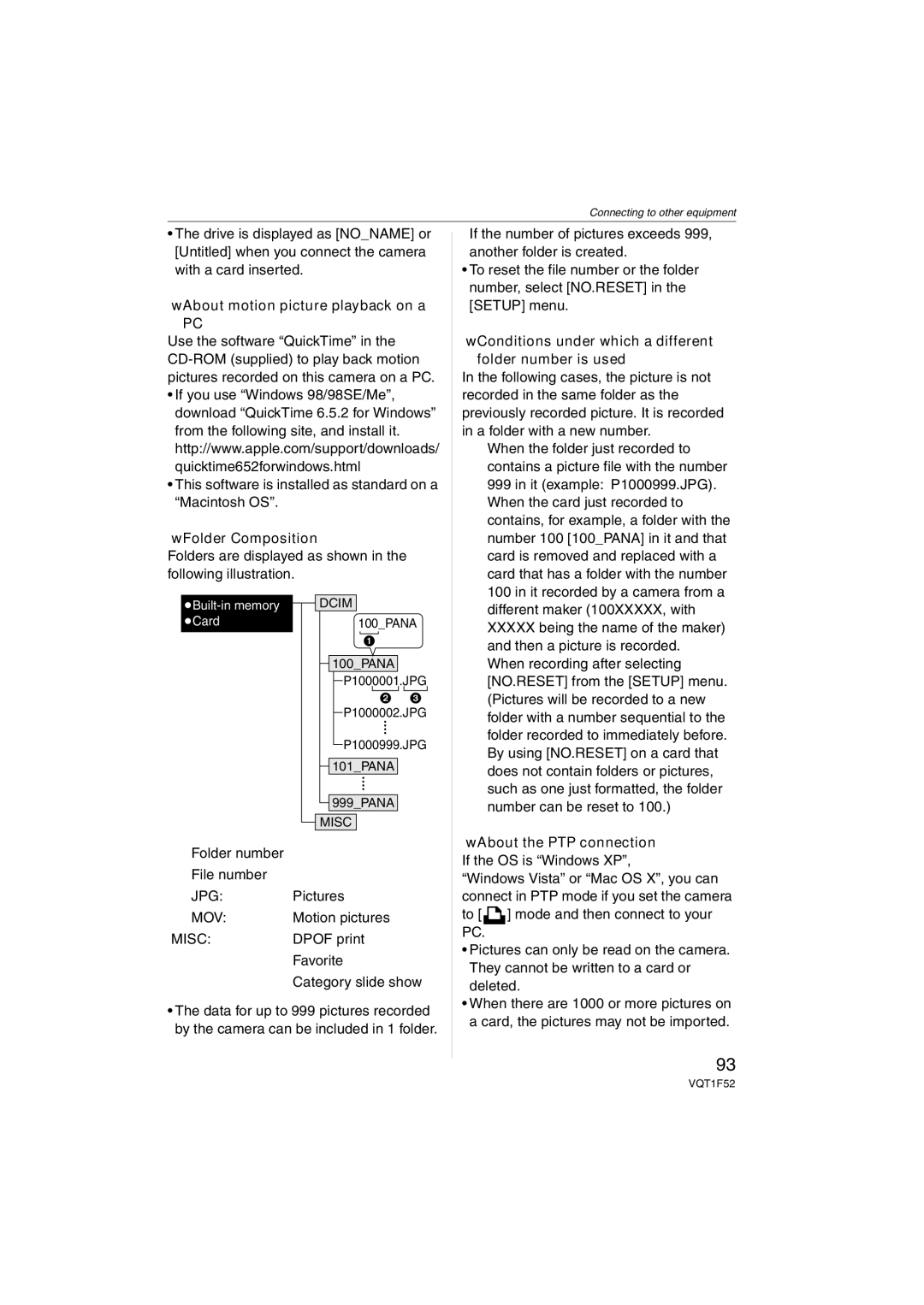 Panasonic DMC-FX100, DMCFX100K, DMCFX100S operating instructions About motion picture playback on a, Folder Composition 