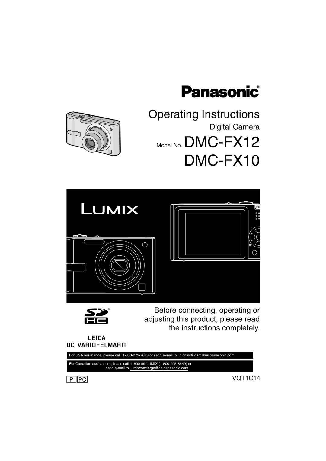 Panasonic DMC-FX10, DMC-FX12, DMCFX12S, DMCFX12K operating instructions 