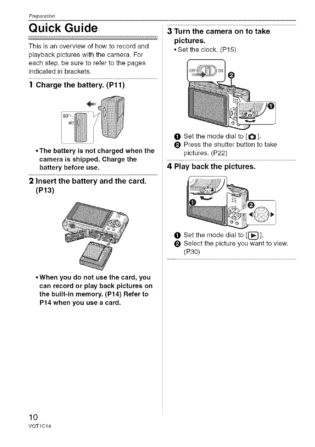 Panasonic DMC-FX12, DMC-FX10 operating instructions Quick Guide, Play back the pictures 