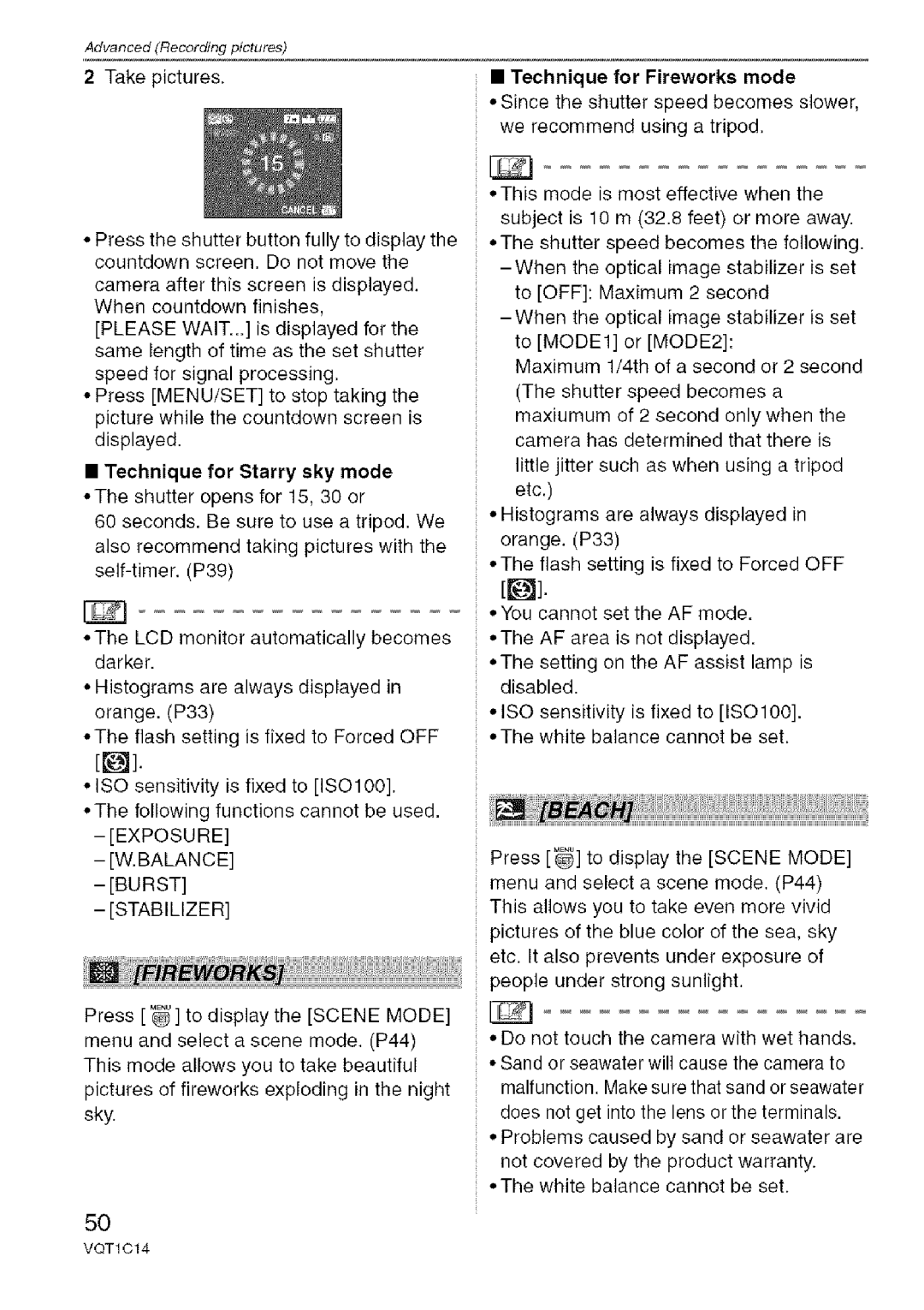 Panasonic DMC-FX12, DMC-FX10 operating instructions Exposure Balance Burst Stabilizer 