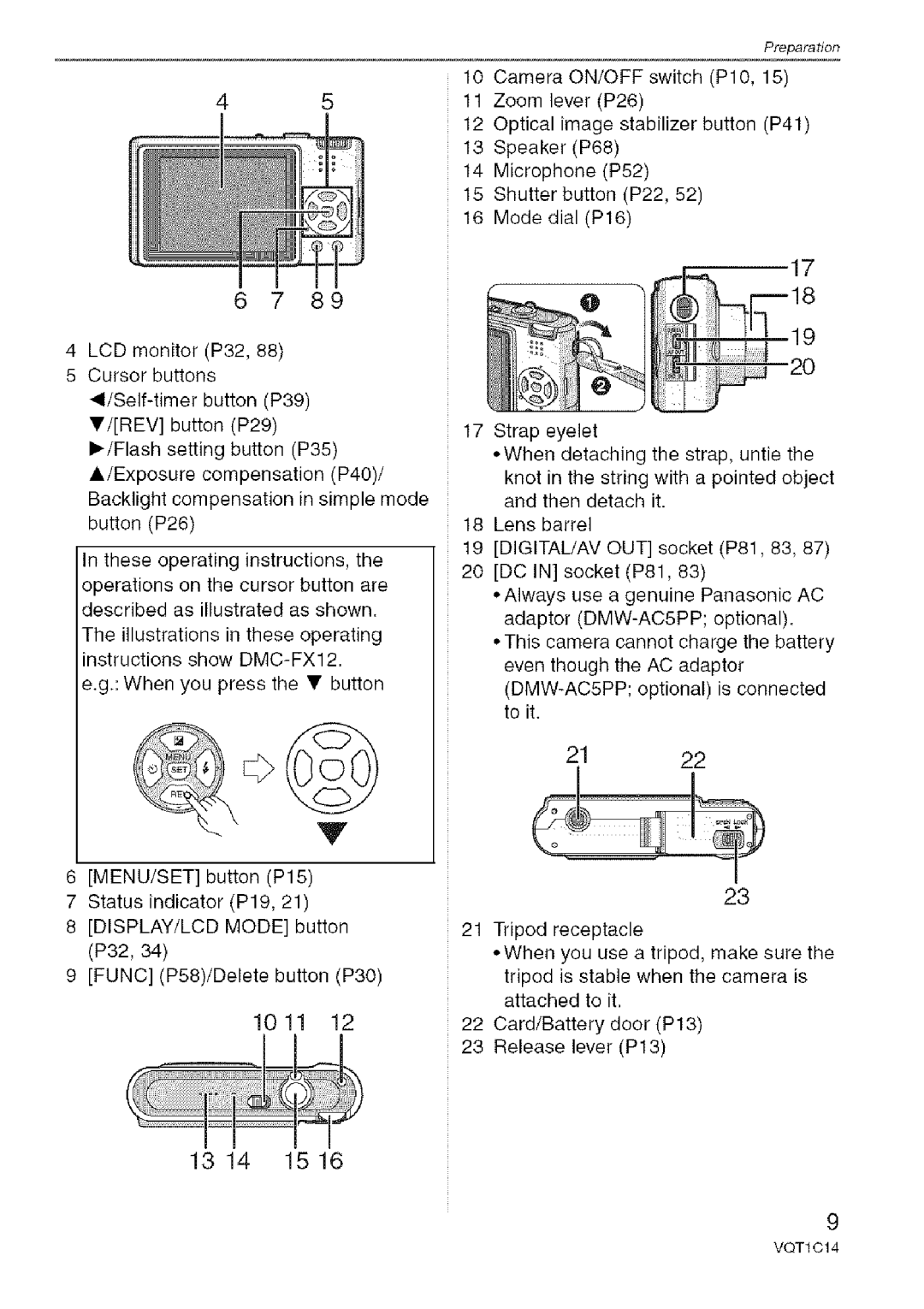 Panasonic DMC-FX10, DMC-FX12 operating instructions 1011, 13 14 15 