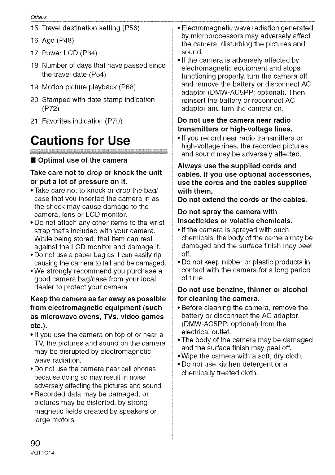 Panasonic DMC-FX12, DMC-FX10 operating instructions Others 