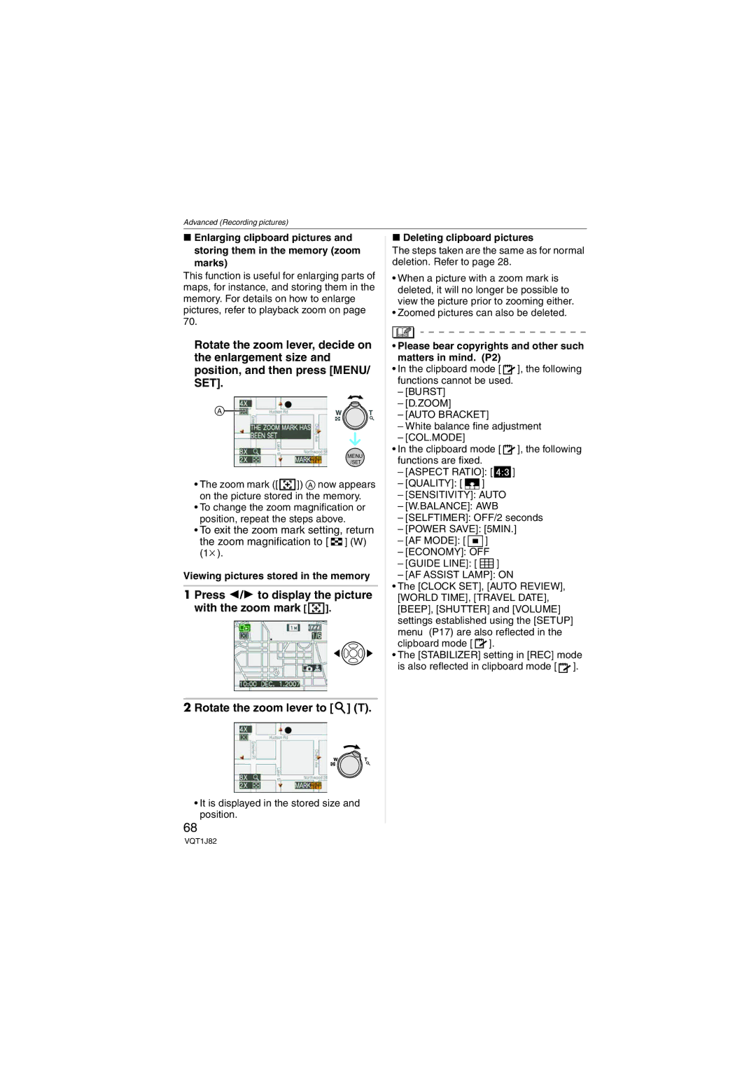 Panasonic DMC-FX33, VQT1J82 operating instructions Marks, Viewing pictures stored in the memory, Deleting clipboard pictures 