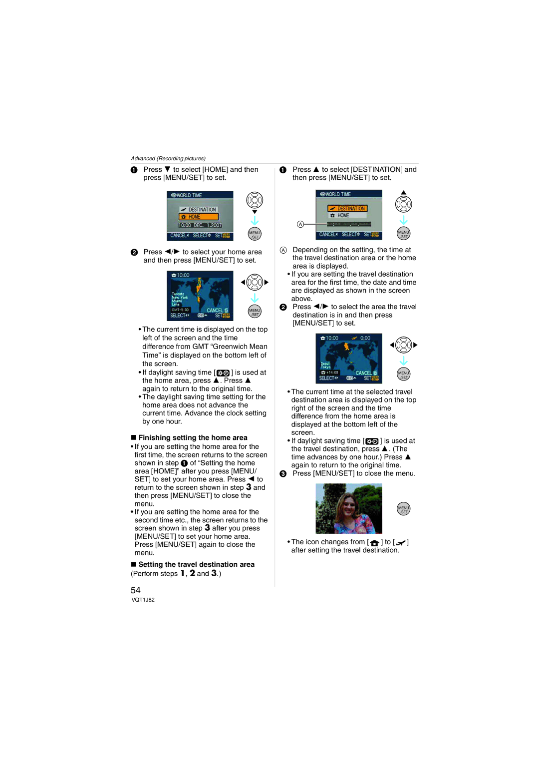 Panasonic DMC-FX33 Press 4 to select Home and then press MENU/SET to set, Finishing setting the home area 