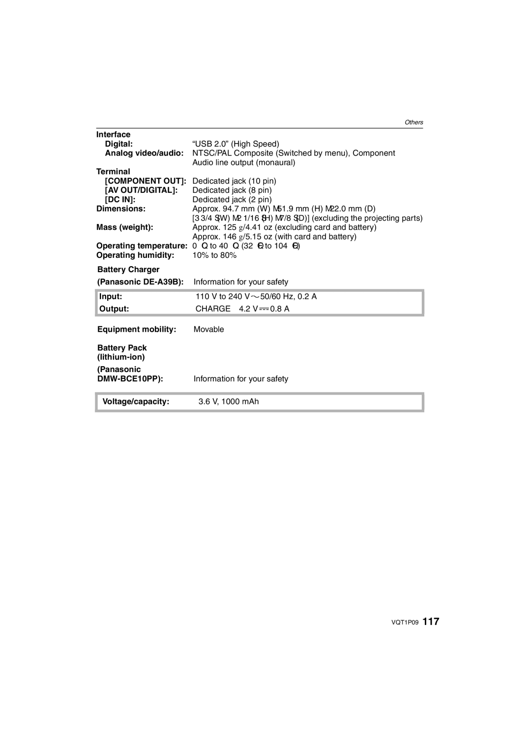 Panasonic DMC-FX35 operating instructions Component OUT, Av Out/Digital, Charge 4.2, DMW-BCE10PP 