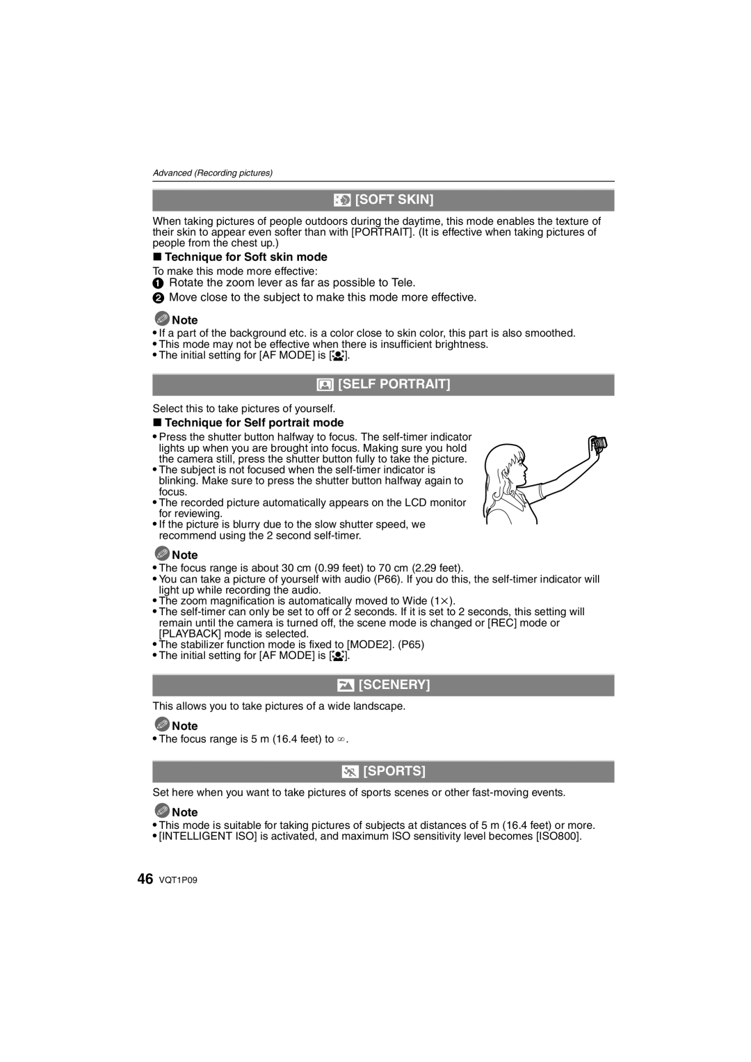 Panasonic DMC-FX35 operating instructions + Soft Skin, Self Portrait, Scenery, Sports 