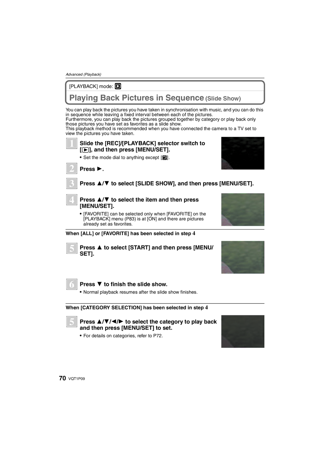 Panasonic DMC-FX35 operating instructions Playing Back Pictures in Sequence Slide Show 