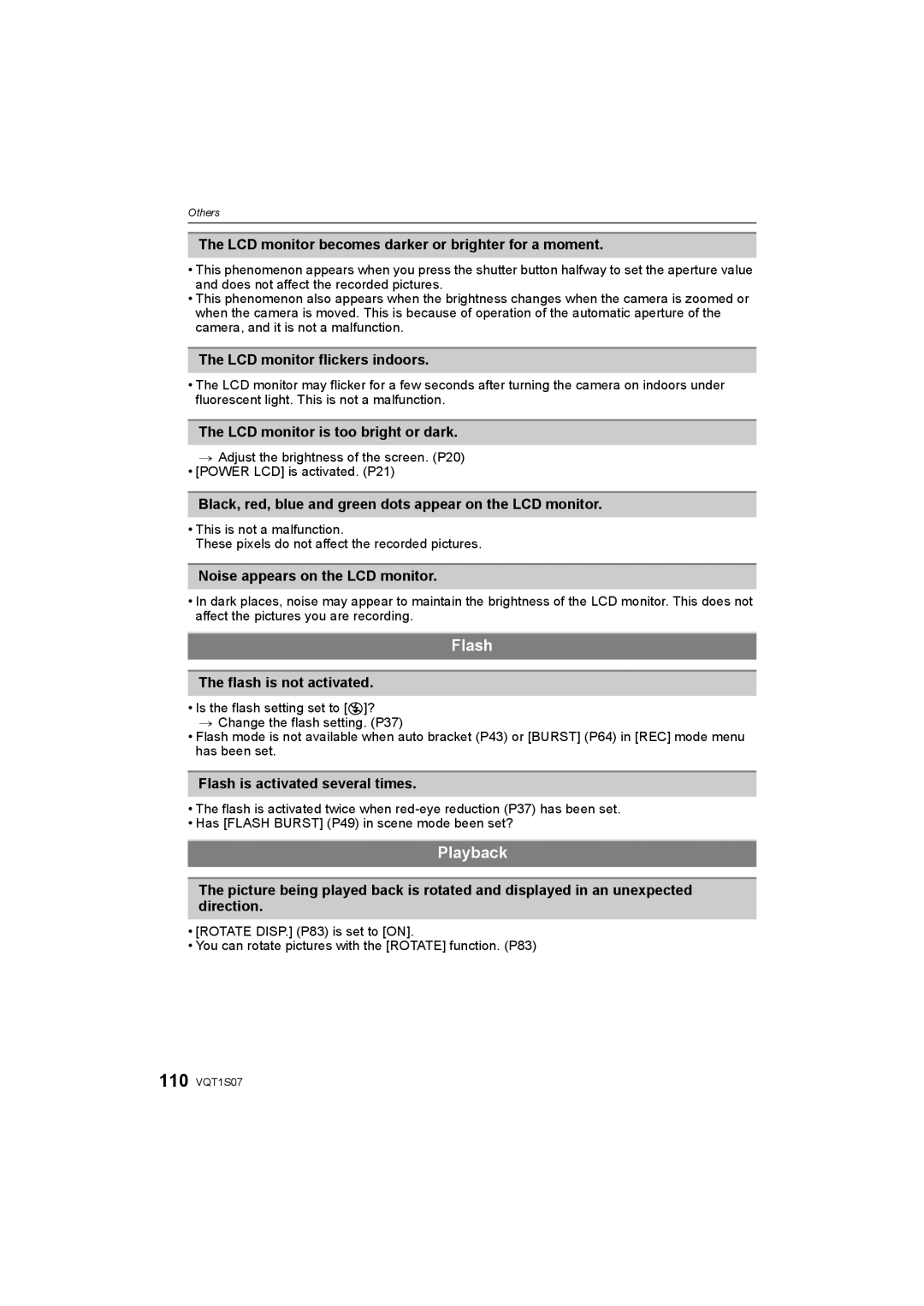 Panasonic DMC-FX38 operating instructions Flash, Playback 