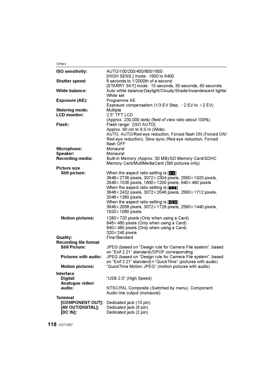 Panasonic DMC-FX38 operating instructions Component OUT, Av Out/Digital 