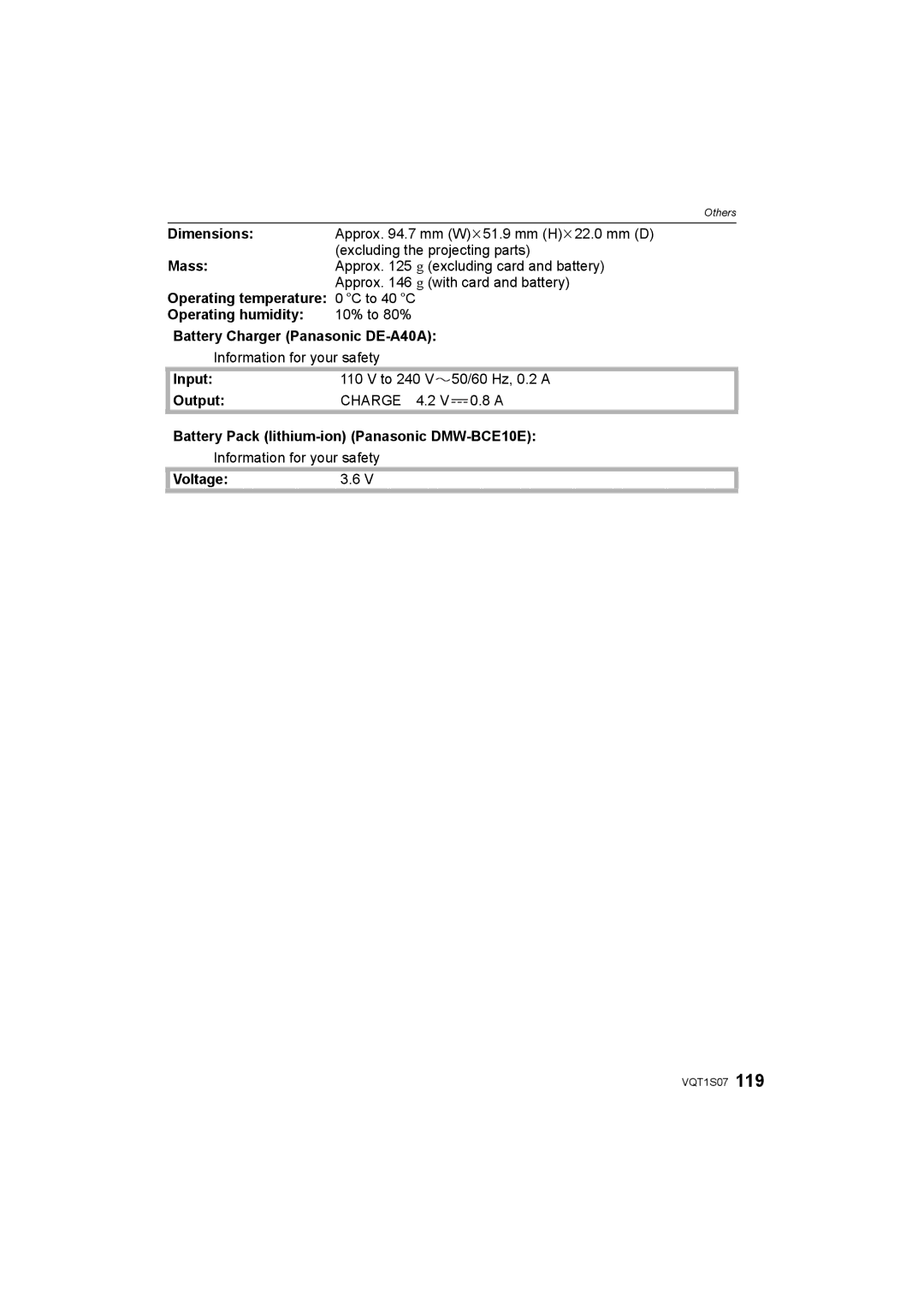 Panasonic DMC-FX38 operating instructions Charge 4.2 