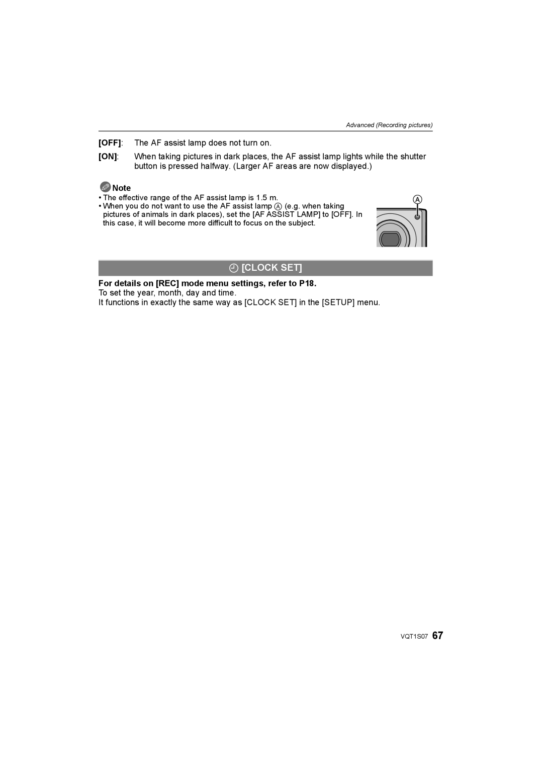 Panasonic DMC-FX38 operating instructions Clock SET 