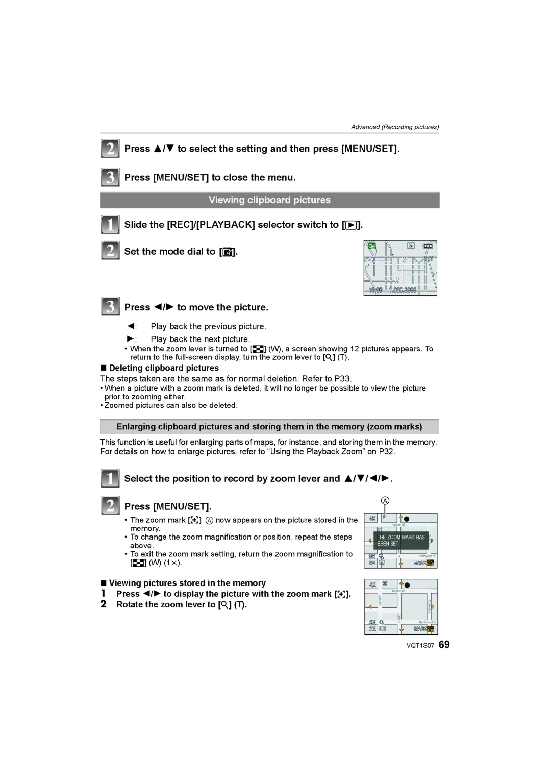 Panasonic DMC-FX38 Press 3/4 to select the setting and then press MENU/SET, Viewing clipboard pictures 