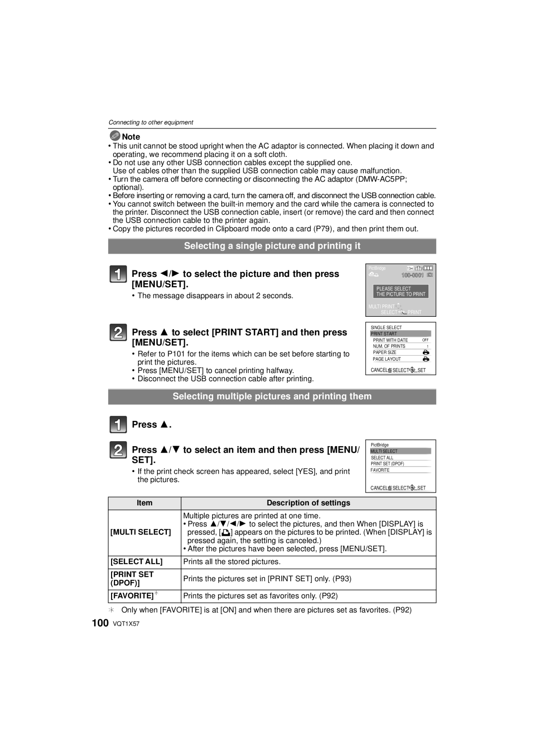 Panasonic DMC-FX48 Selecting a single picture and printing it, Press 2/1 to select the picture and then press MENU/SET 