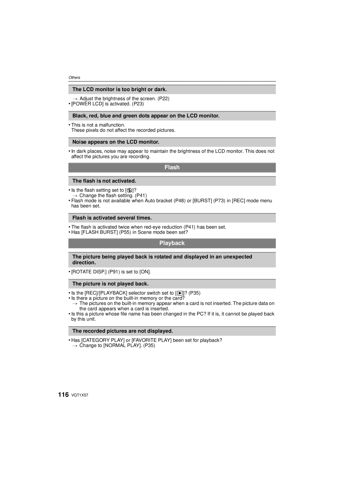 Panasonic DMC-FX48 operating instructions Flash, Playback 