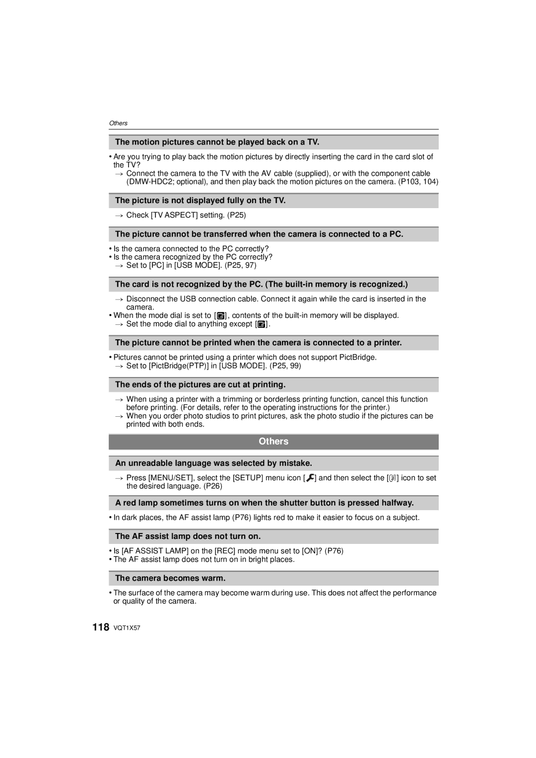 Panasonic DMC-FX48 operating instructions Others 