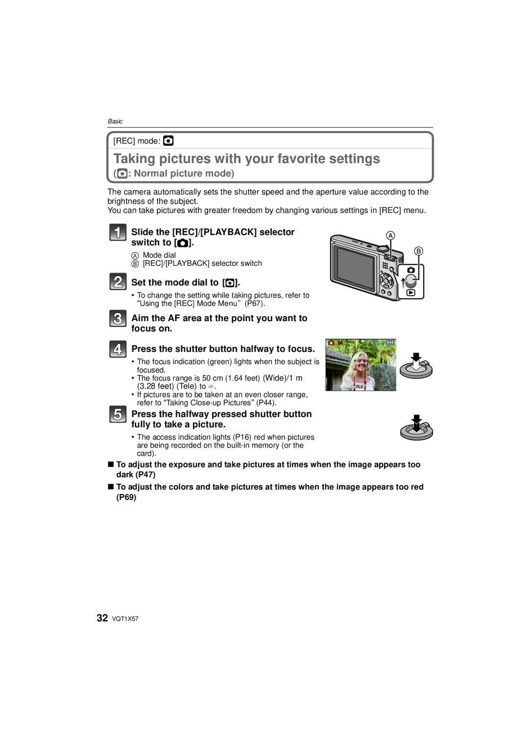 Panasonic DMC-FX48 operating instructions Taking pictures with your favorite settings, Set the mode dial to ·, REC mode · 