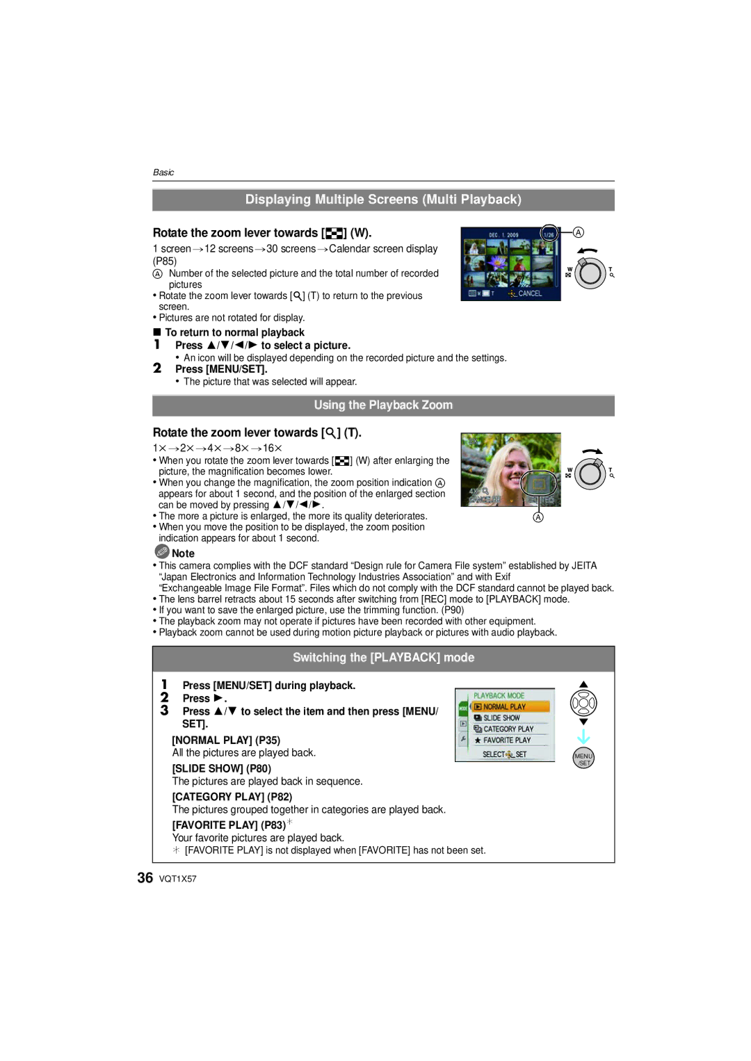 Panasonic DMC-FX48 Displaying Multiple Screens Multi Playback, Rotate the zoom lever towards L W, Press MENU/SET 