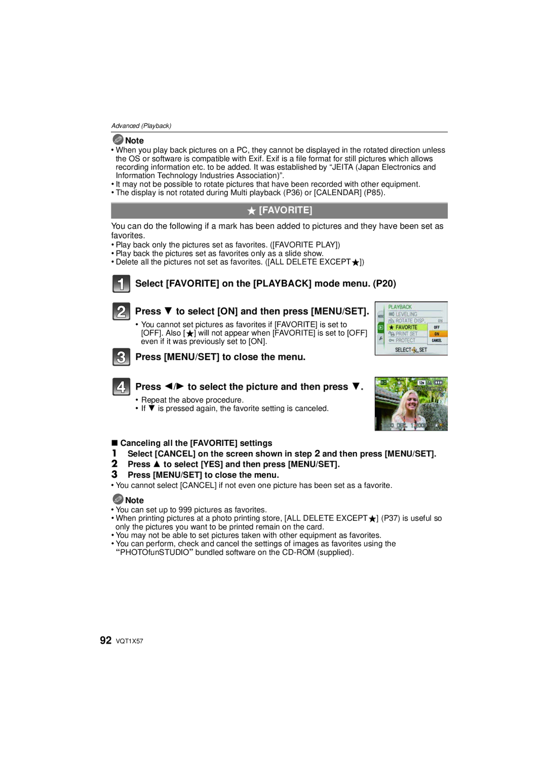 Panasonic DMC-FX48 operating instructions Favorite 