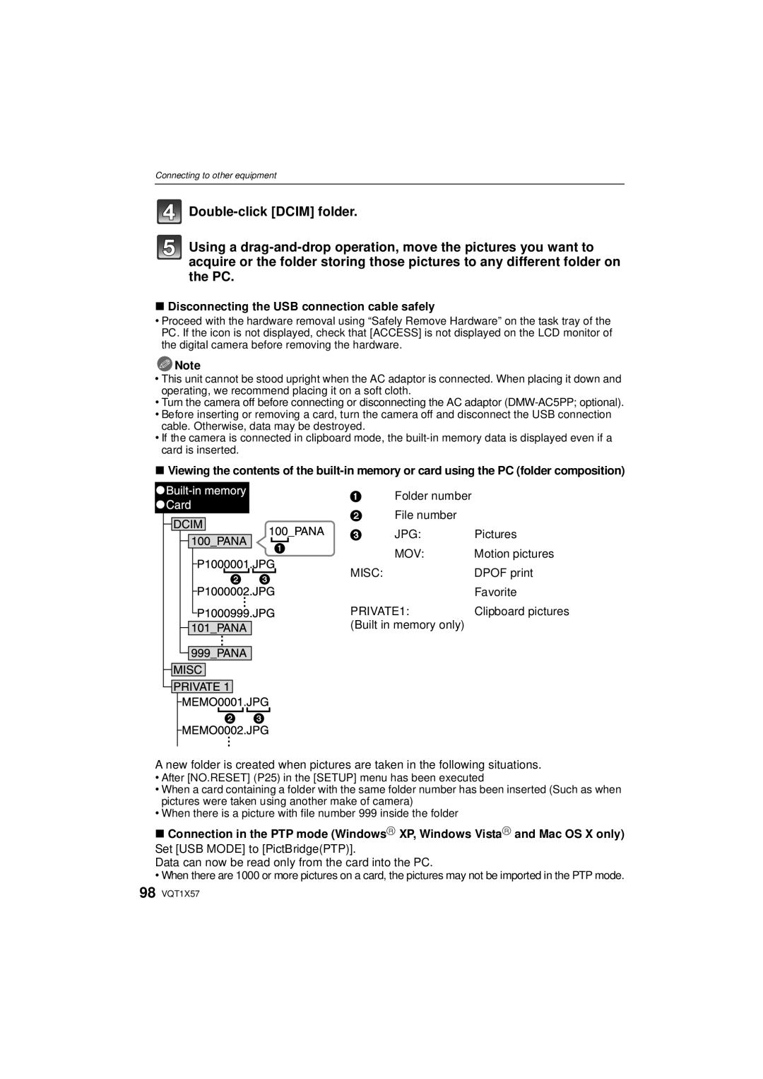 Panasonic DMC-FX48 operating instructions Disconnecting the USB connection cable safely 