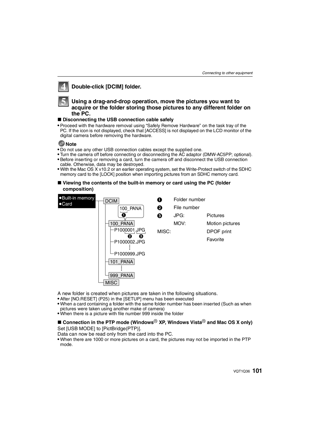 Panasonic DMC-FX500 operating instructions Disconnecting the USB connection cable safely 