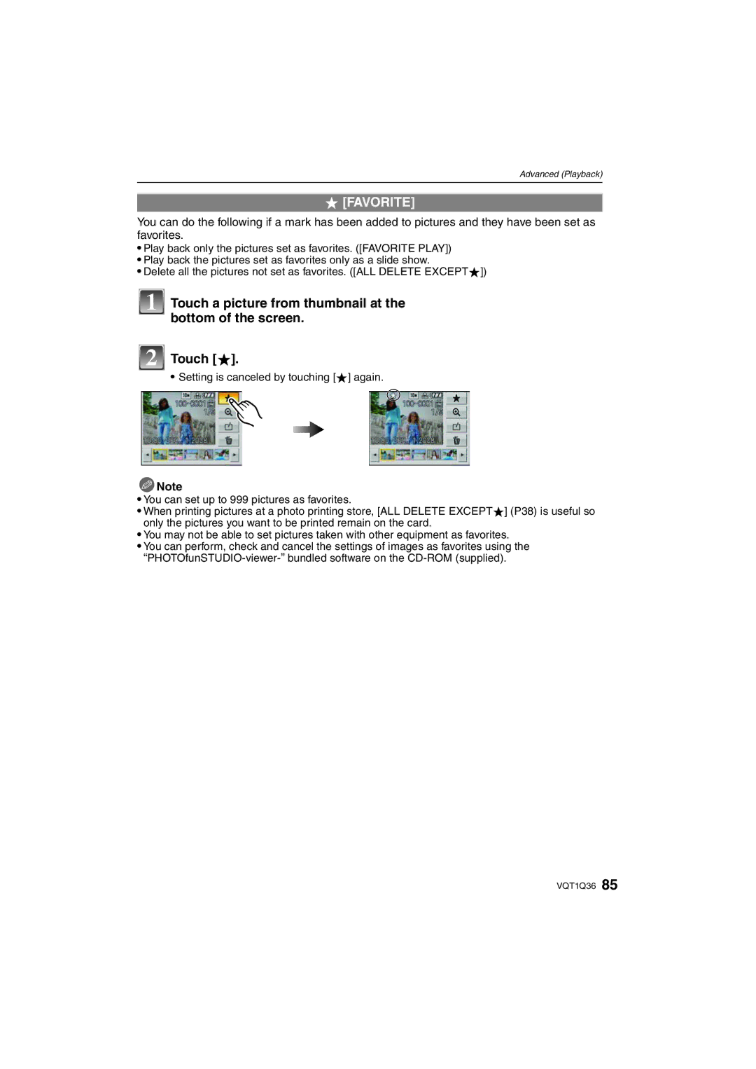 Panasonic DMC-FX500 operating instructions Favorite 