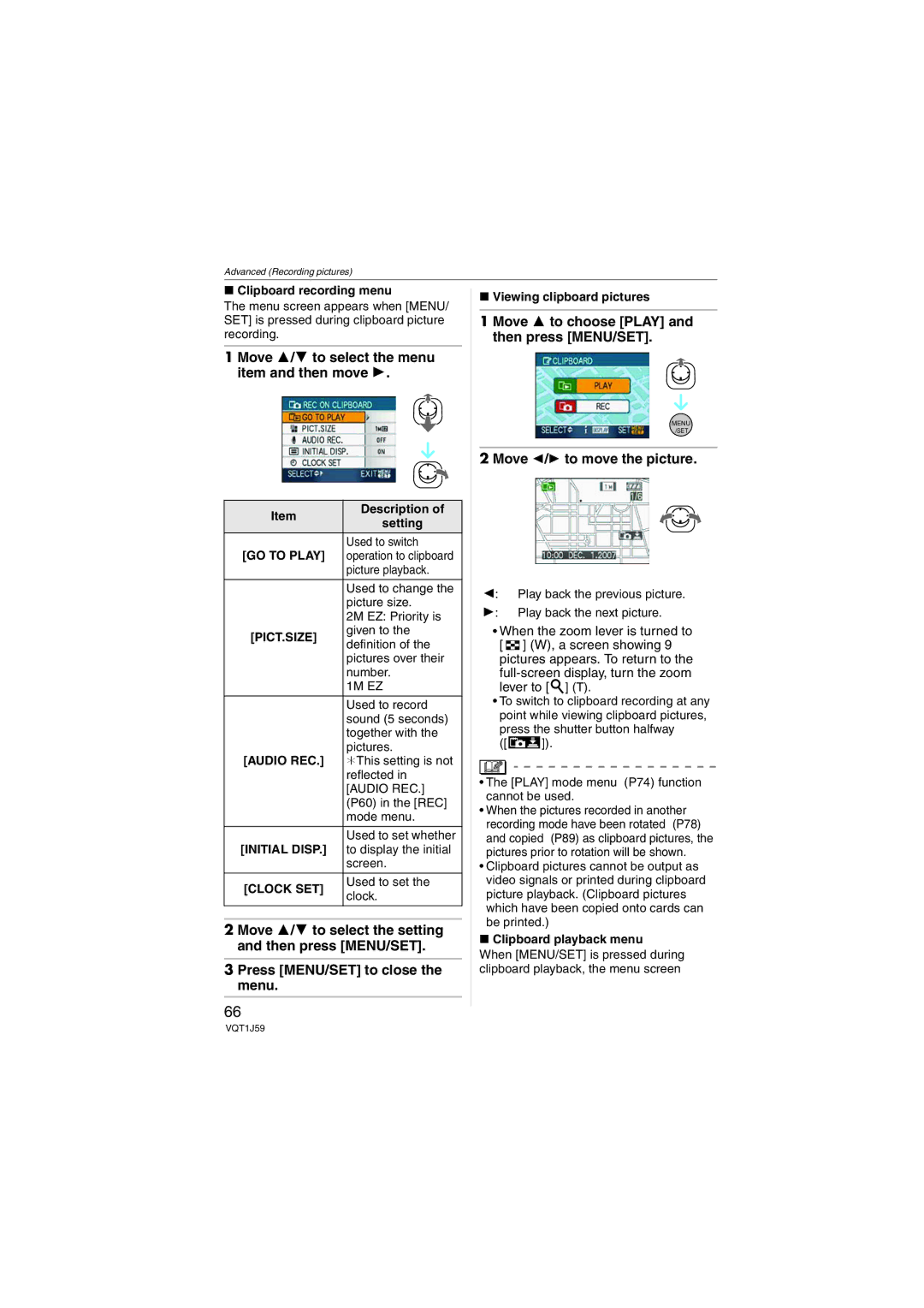 Panasonic DMC-FX55 Move 3/4 to select the menu item and then move, Move 3 to choose Play and then press MENU/SET 