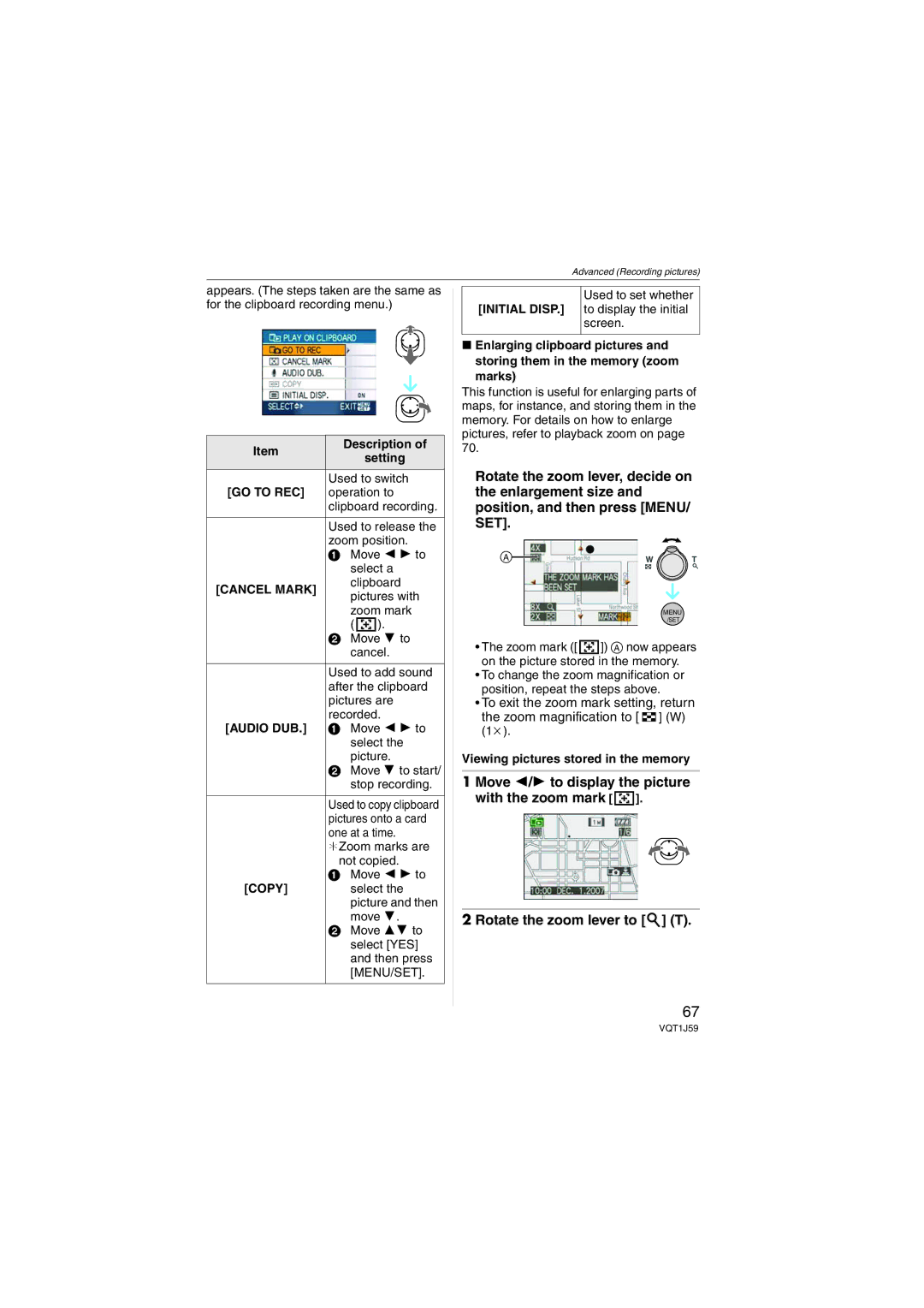 Panasonic DMC-FX55 operating instructions GO to REC, Initial Disp, Cancel Mark, Audio DUB, Copy 