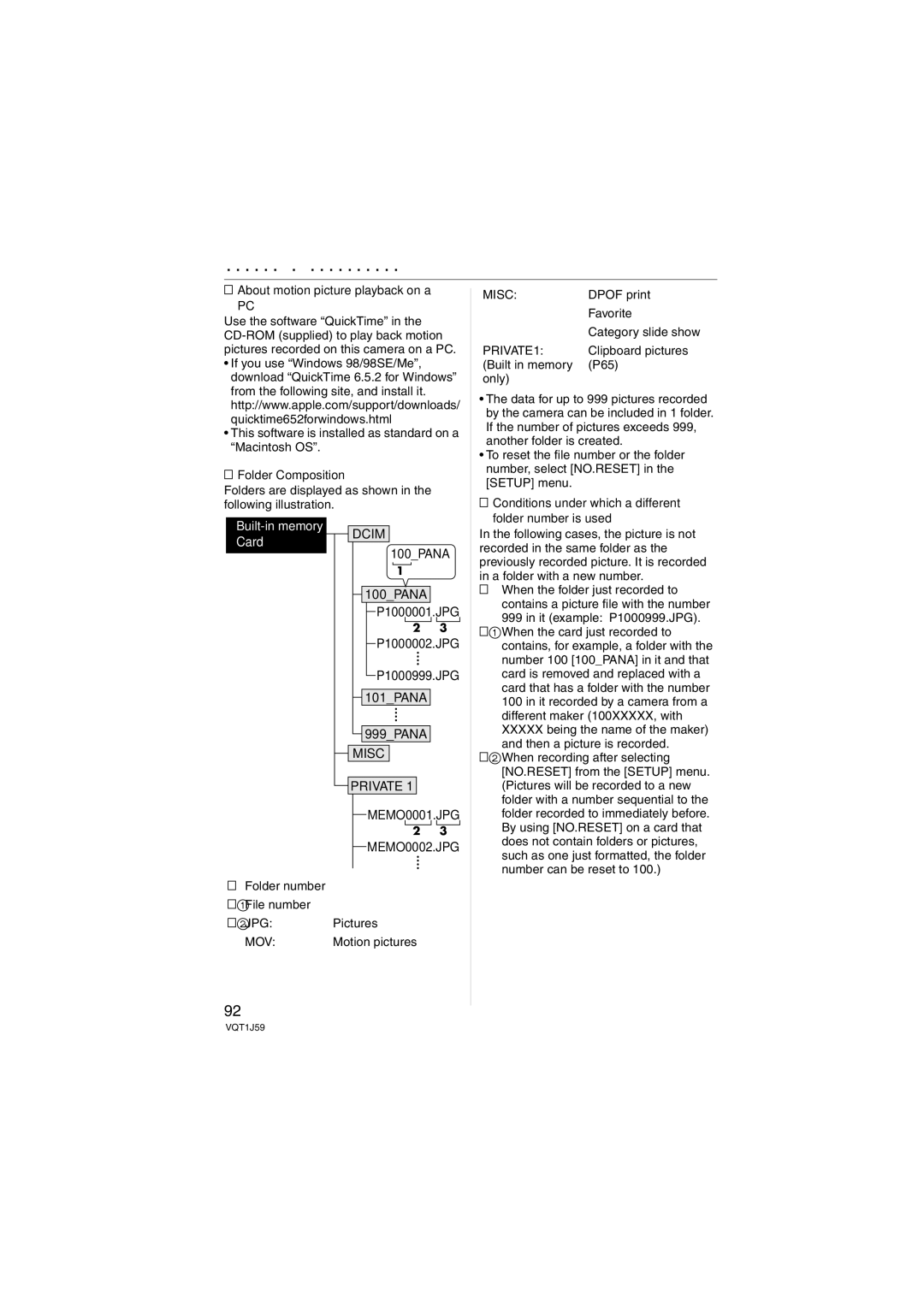 Panasonic DMC-FX55 operating instructions About motion picture playback on a, Folder Composition 