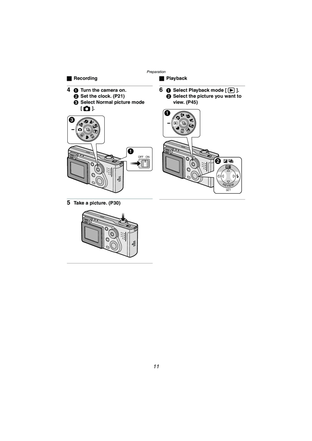 Panasonic DMC-FX5PP operating instructions View. P45, Take a picture. P30 