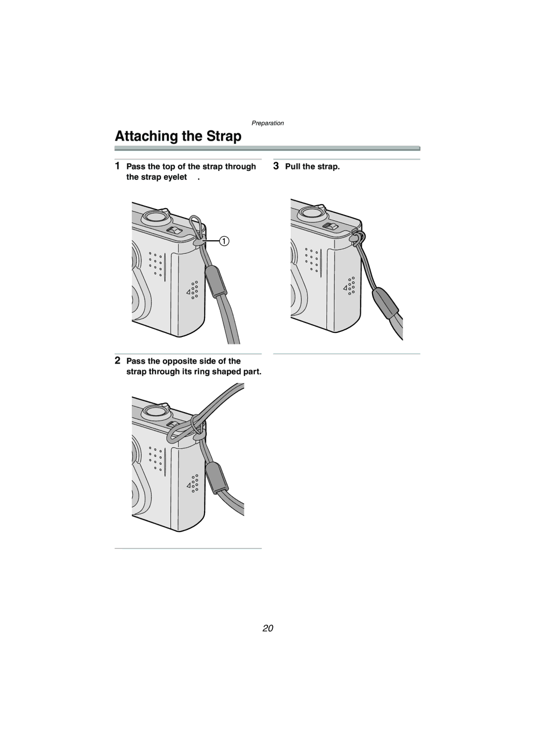 Panasonic DMC-FX5PP operating instructions Attaching the Strap, Pass the top of the strap through, Strap eyelet 