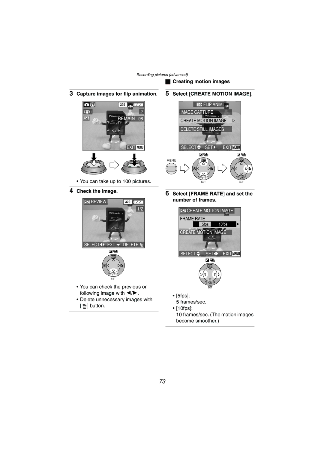 Panasonic DMC-FX5PP operating instructions Check the image Select Frame Rate and set 