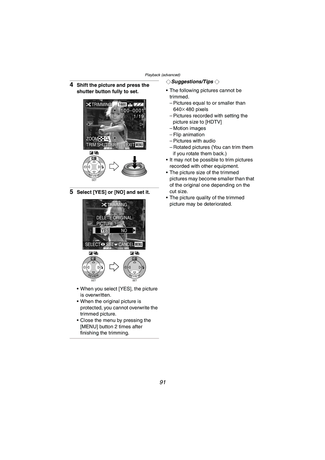 Panasonic DMC-FX5PP operating instructions Shift the picture and press the shutter button fully to set 