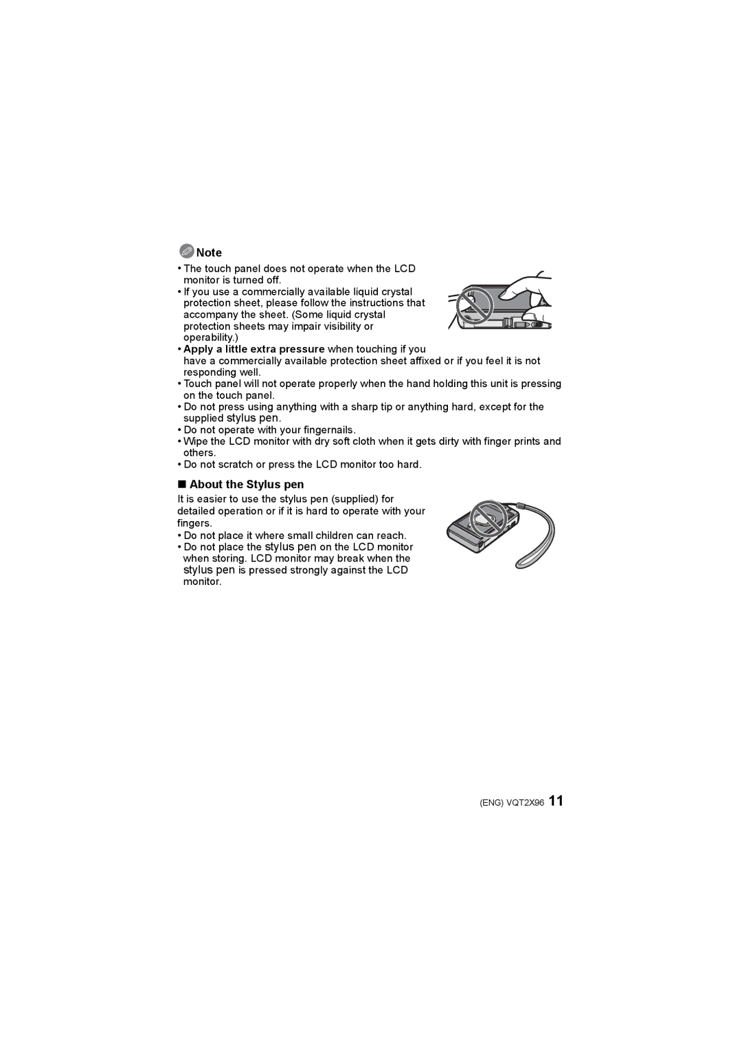 Panasonic DMC-FX700 operating instructions About the Stylus pen, Apply a little extra pressure when touching if you 