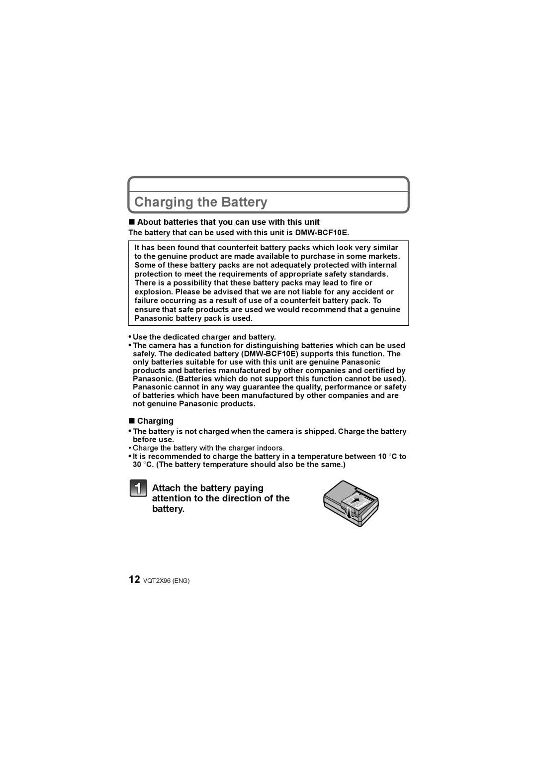 Panasonic DMC-FX700 operating instructions Charging the Battery, About batteries that you can use with this unit 