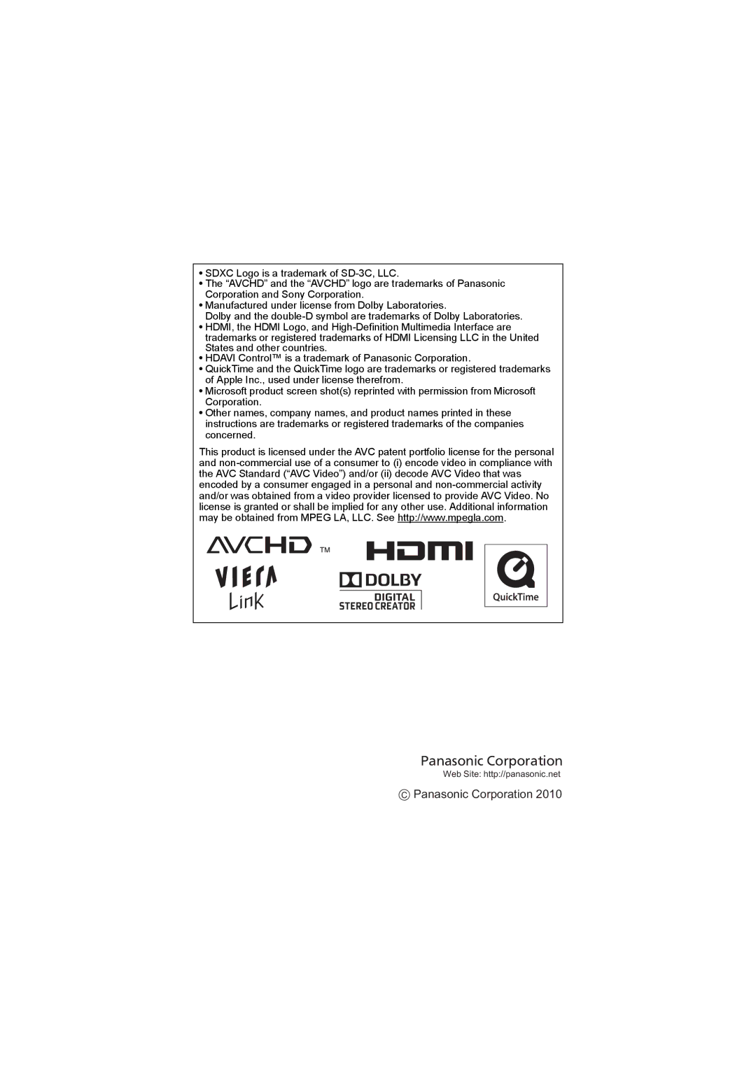 Panasonic DMC-FX700 operating instructions Panasonic Corporation 