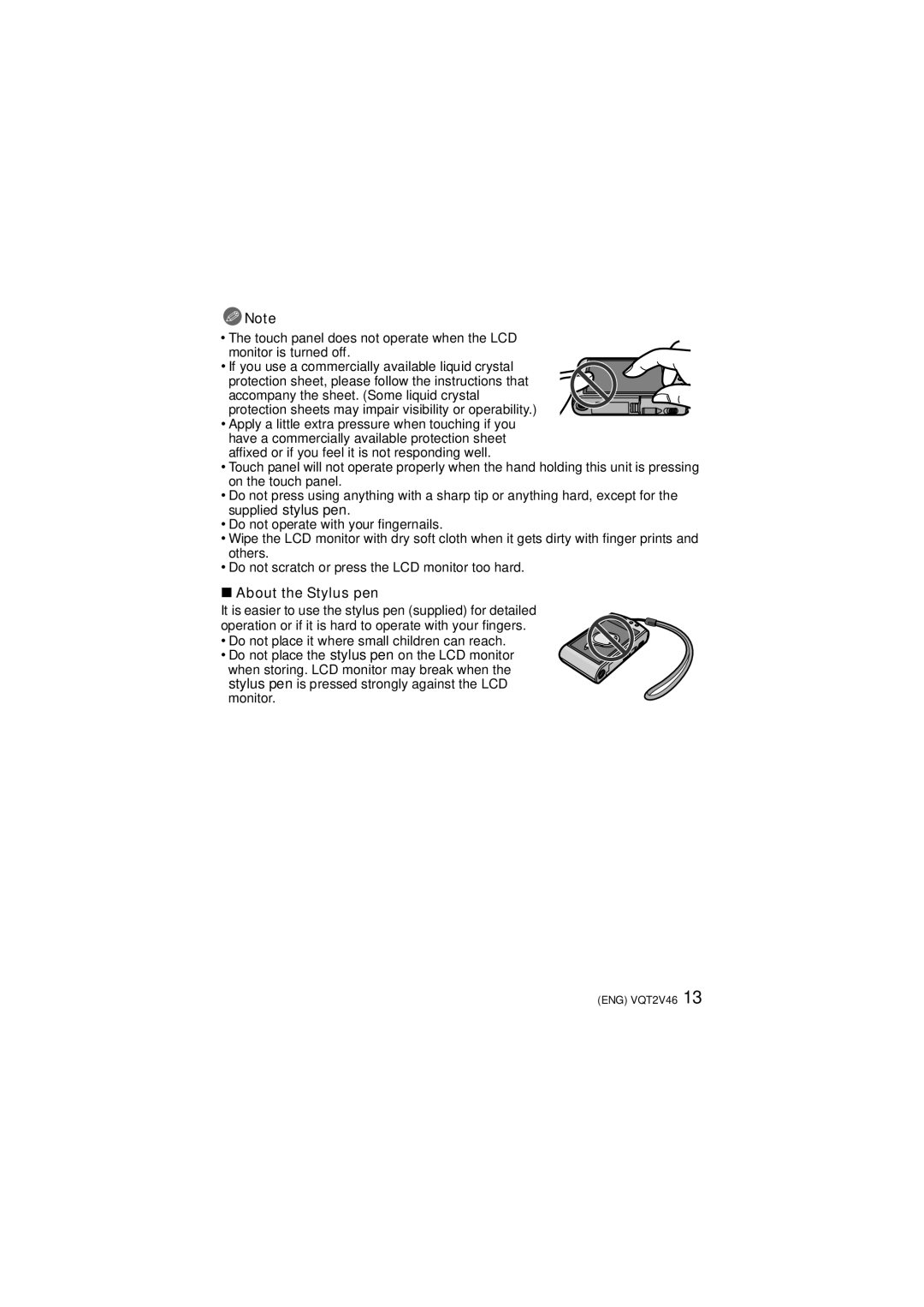 Panasonic VQT2V46, DMC-FX75 operating instructions About the Stylus pen 