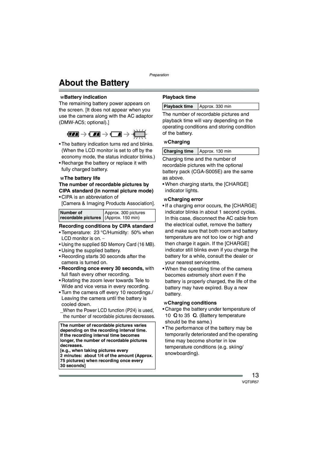 Panasonic DMC-FX8GN operating instructions About the Battery 