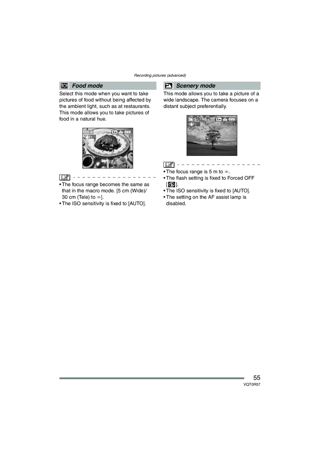 Panasonic DMC-FX8GN operating instructions Food mode 