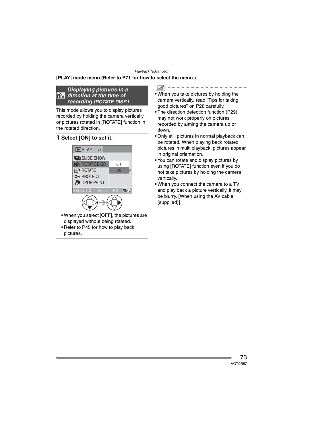 Panasonic DMC-FX8GN operating instructions Select on to set it 