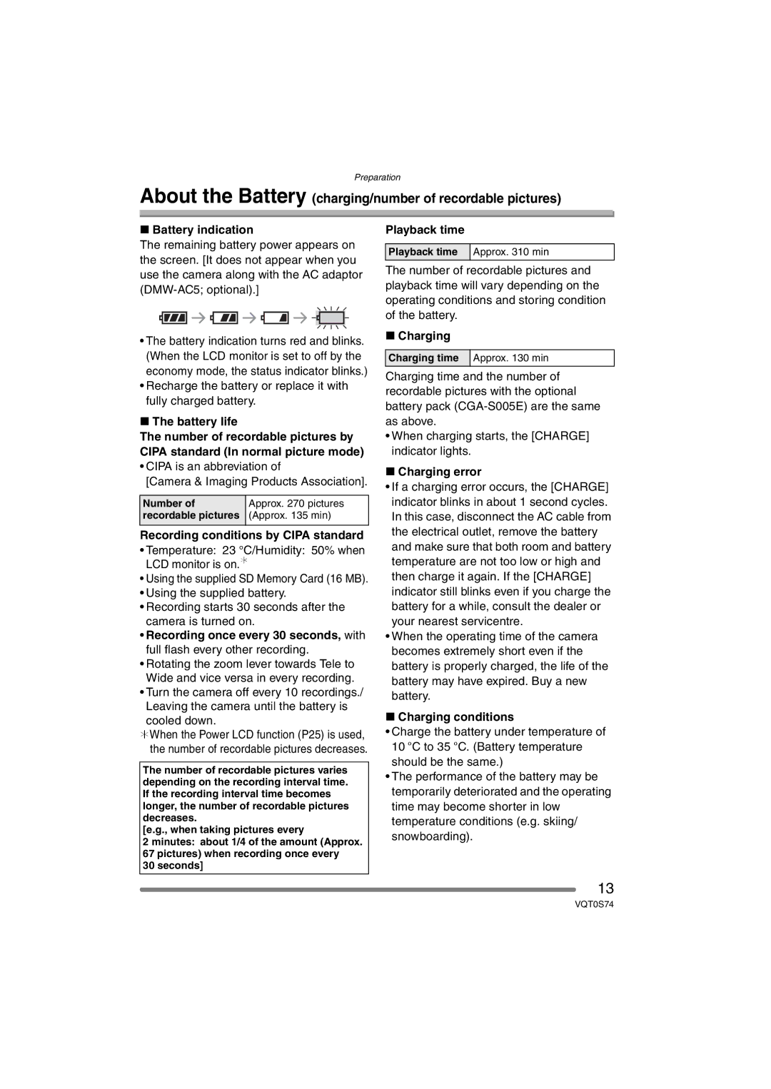 Panasonic DMC-FX9GN operating instructions About the Battery charging/number of recordable pictures 