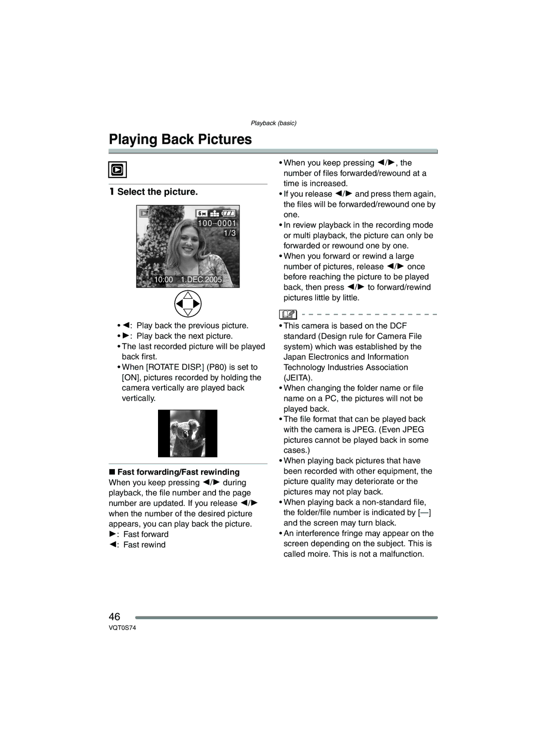 Panasonic DMC-FX9GN operating instructions Playing Back Pictures, Select the picture 