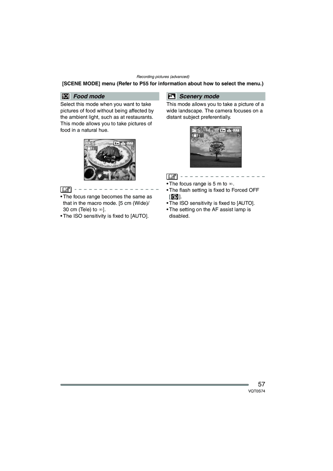 Panasonic DMC-FX9GN operating instructions Food mode 