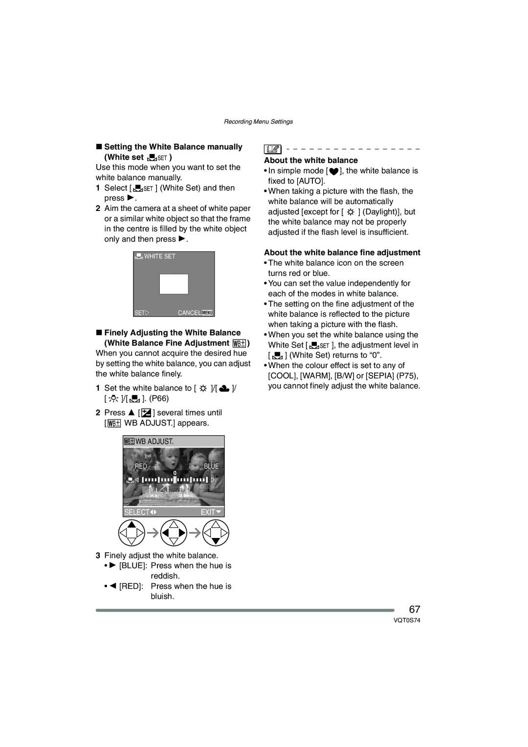 Panasonic DMC-FX9GN operating instructions Setting the White Balance manually White set, About the white balance 