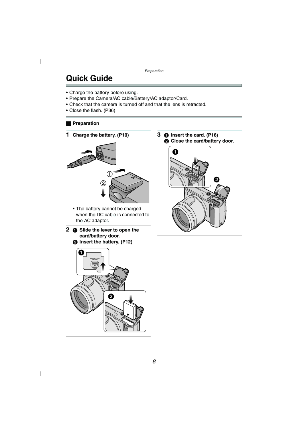 Panasonic DMC-FZ10GN operating instructions Quick Guide 