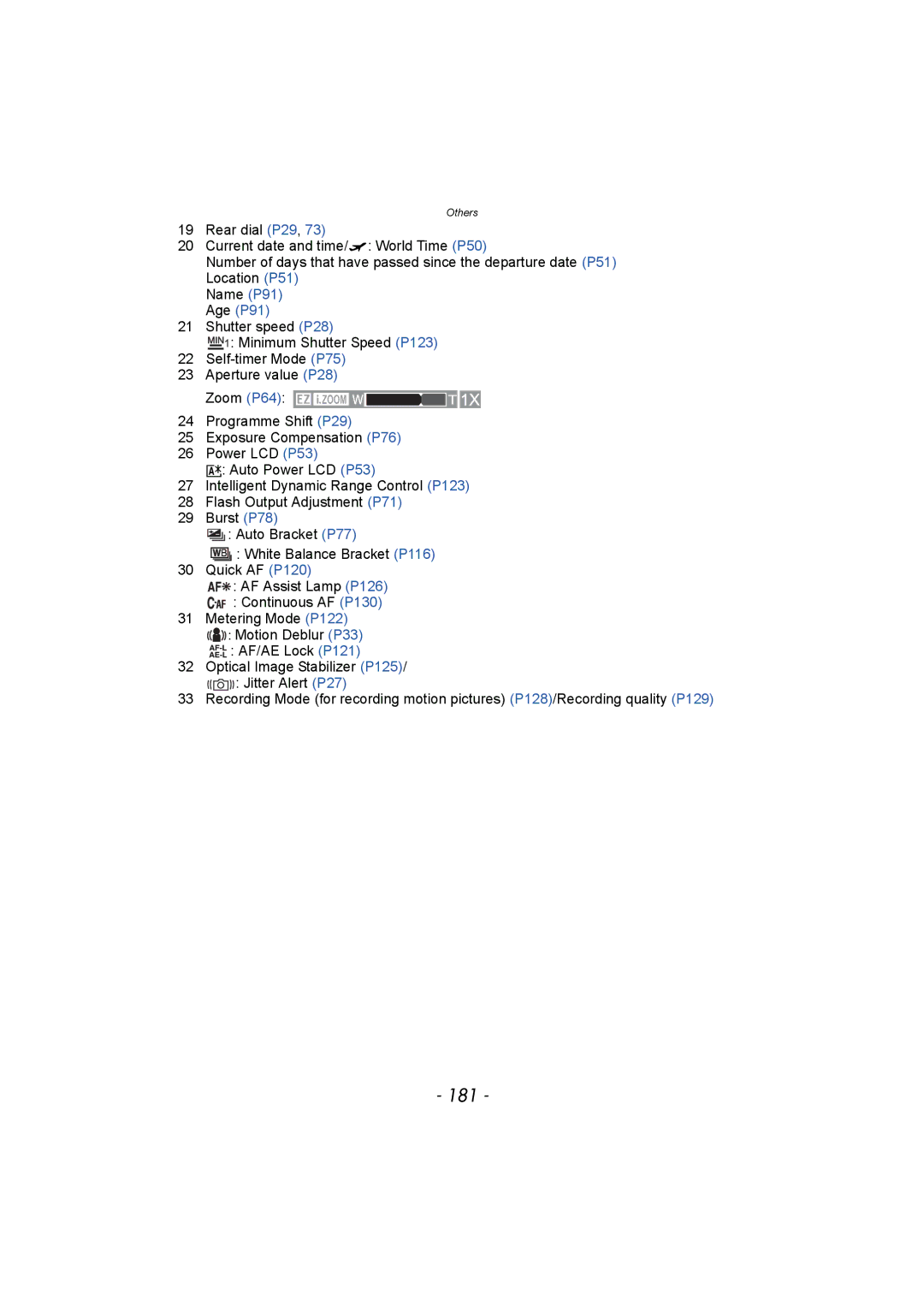 Panasonic DMC-FZ150 operating instructions 181, Name P91 Age P91 