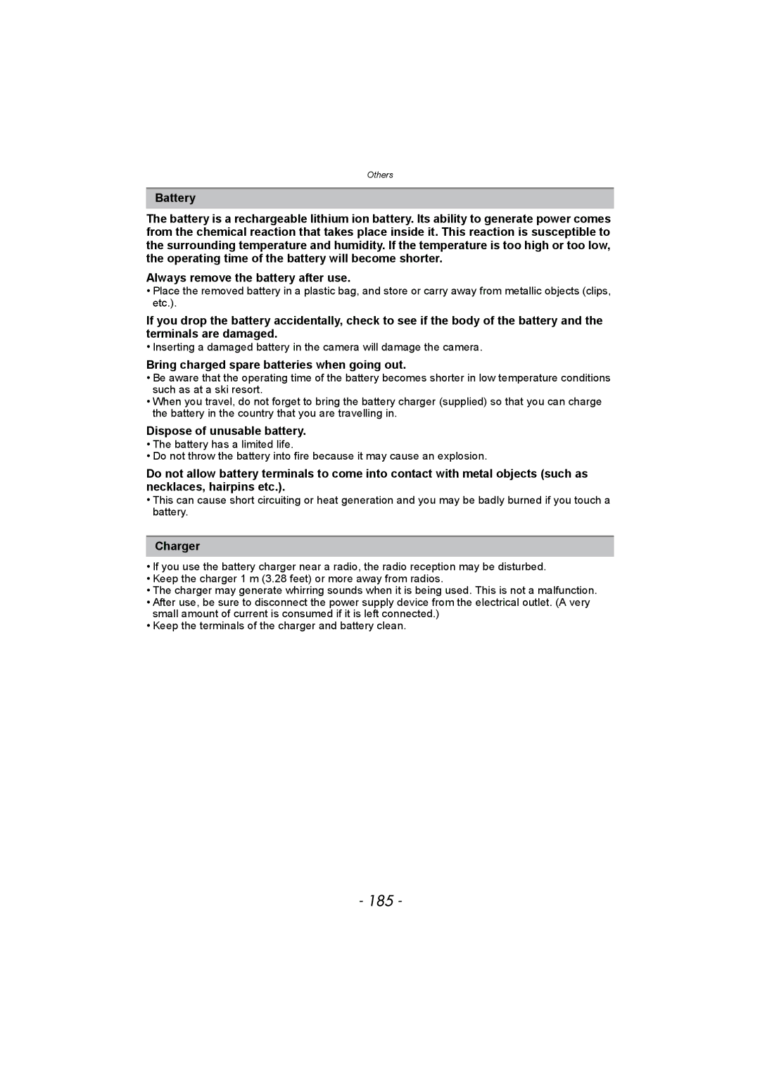 Panasonic DMC-FZ150 operating instructions 185 