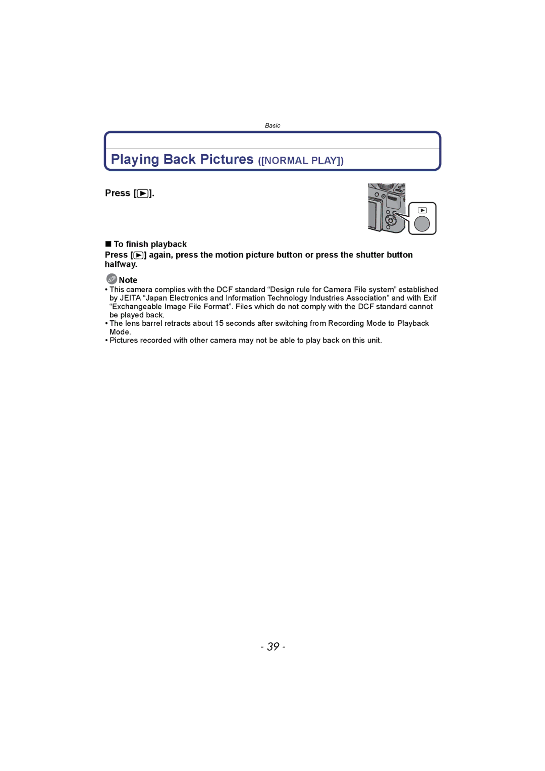 Panasonic DMC-FZ150 operating instructions Playing Back Pictures Normal Play, Press 